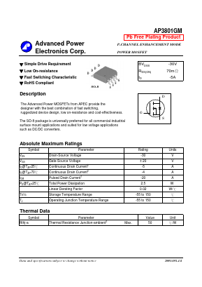 AP3801GM Datasheet PDF Advanced Power Electronics Corp