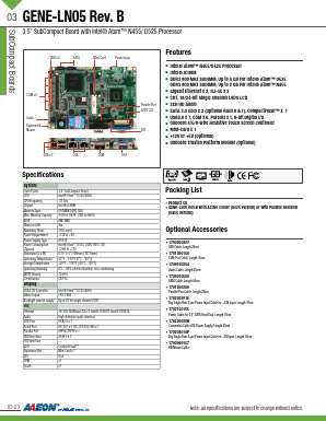 TF-GENE-LN05-B10-03 Datasheet PDF AAEON Technology