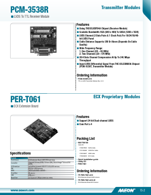 PCM-3538R Datasheet PDF AAEON Technology