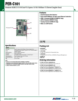 PER-C101 Datasheet PDF AAEON Technology