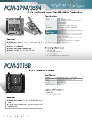 PCM-3794-A10-01 Datasheet PDF AAEON Technology