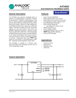 AAT4682IGU-T1 Datasheet PDF Advanced Analog Technology, Inc.