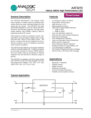 AAT3215IJS-3.3-T1 Datasheet PDF Advanced Analog Technology, Inc.