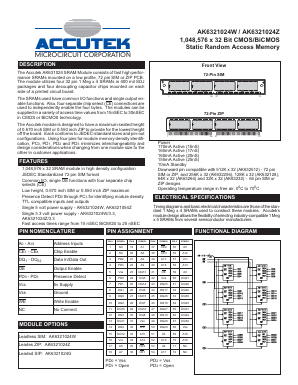 AK6321024Z Datasheet PDF ACCUTEK MICROCIRCUIT CORPORATION