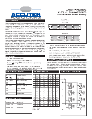 AK63264Z Datasheet PDF ACCUTEK MICROCIRCUIT CORPORATION
