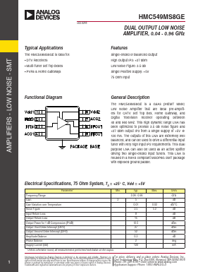 HMC549MS8GE Datasheet PDF Analog Devices