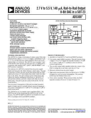 AD5300 Datasheet PDF Analog Devices