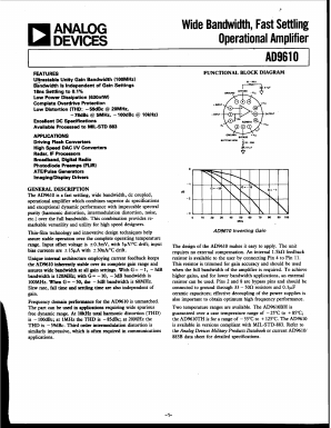 AD9610BH Datasheet PDF Analog Devices