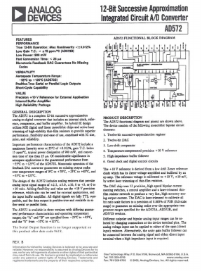 AD572 Datasheet PDF Analog Devices
