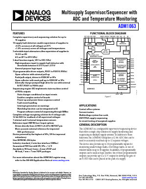 ADM1063 Datasheet PDF Analog Devices