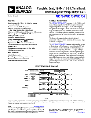 AD5724 Datasheet PDF Analog Devices