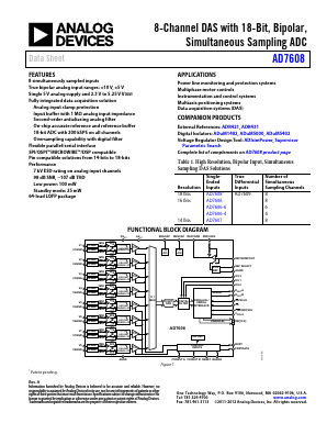 AD7608 Datasheet PDF Analog Devices