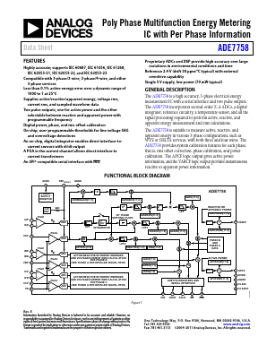 ADE7758 Datasheet PDF Analog Devices