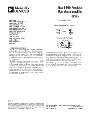 OP285 Datasheet PDF Analog Devices