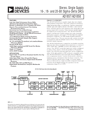 AD1857JRSRL Datasheet PDF Analog Devices