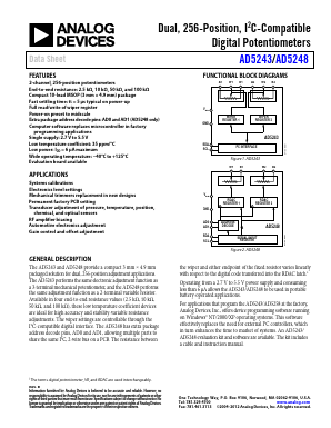 AD5248BRM2.5 Datasheet PDF Analog Devices