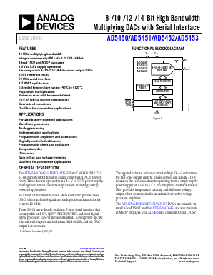 AD5453 Datasheet PDF Analog Devices