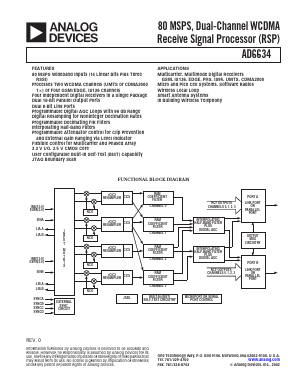 AD6634BBC Datasheet PDF Analog Devices