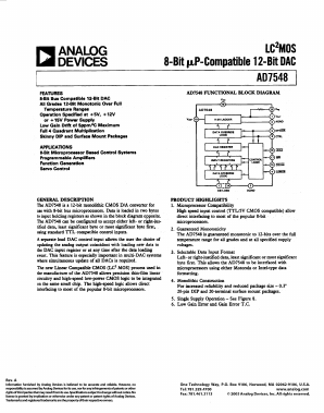 AD7548JP Datasheet PDF Analog Devices