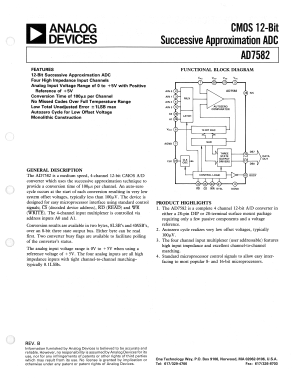 AD7582 Datasheet PDF Analog Devices