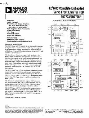 AD7773JU Datasheet PDF Analog Devices