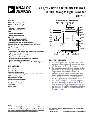 AD9231BCPZ-80 Datasheet PDF Analog Devices