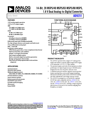 AD9251-80EBZ Datasheet PDF Analog Devices