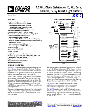 AD9510 Datasheet PDF Analog Devices