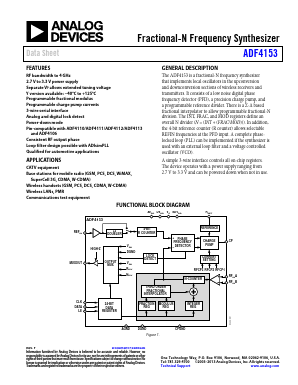 ADF4153YRUZ-RL Datasheet PDF Analog Devices