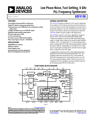 ADF4196BCPZ-RL7 Datasheet PDF Analog Devices