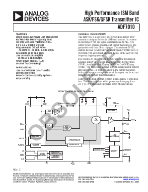 ADF7010BRUZ Datasheet PDF Analog Devices