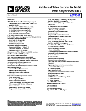 ADV7344 Datasheet PDF Analog Devices