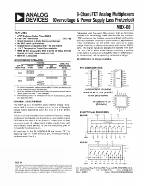 MUX08AQ Datasheet PDF Analog Devices