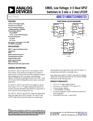 ADG721BRM Datasheet PDF Analog Devices