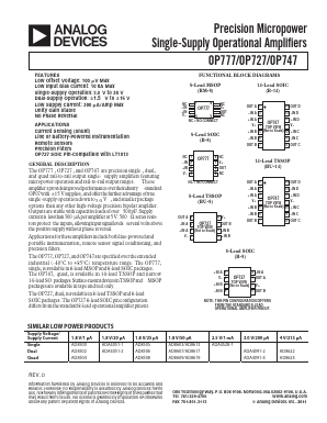 OP727ARUZ Datasheet PDF Analog Devices