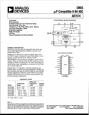 AD7574JN Datasheet PDF Analog Devices