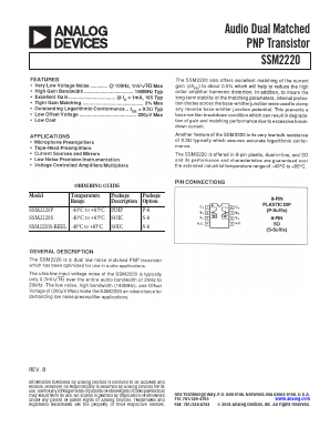 SSM2220P Datasheet PDF Analog Devices