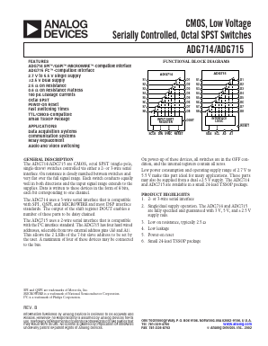 ADG715BRU Datasheet PDF Analog Devices