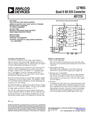 AD7226KPZ-REEL Datasheet PDF Analog Devices