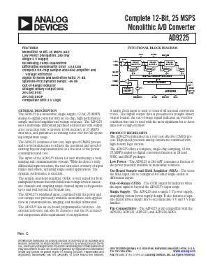 AD9225ARZ Datasheet PDF Analog Devices