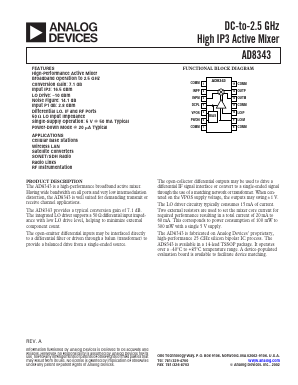 AD8343 Datasheet PDF Analog Devices