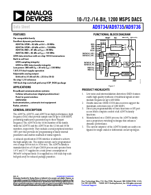 AD9736-DPG2-EBZ Datasheet PDF Analog Devices