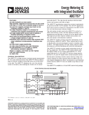 ADE7757 Datasheet PDF Analog Devices