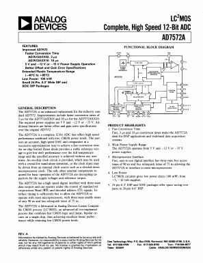 AD7572A Datasheet PDF Analog Devices