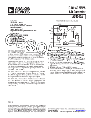AD9040A Datasheet PDF Analog Devices