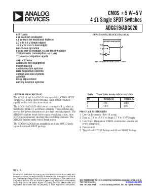 ADG620BRM Datasheet PDF Analog Devices