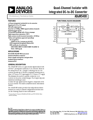 ADUM5400ARWZ Datasheet PDF Analog Devices