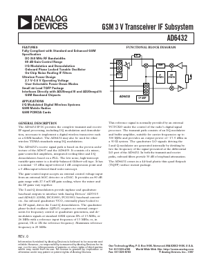 AD6432 Datasheet PDF Analog Devices