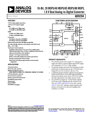 AD9204-65 Datasheet PDF Analog Devices