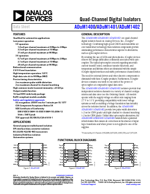 ADUM1401 Datasheet PDF Analog Devices